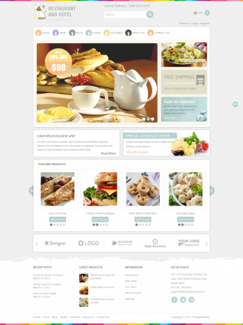 Mẫu thiết kế web ẩm thực, nhà hàng Restaurant