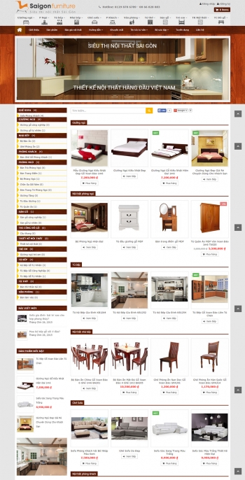 Mẫu website án hàng nội thất chuyên nghiệp Saigon Furniture