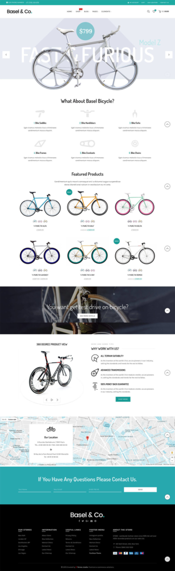 Mẫu website xe đạp: Mẫu web Basel