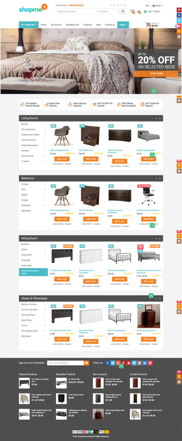 Thiết kế web bán hàng nội thất Shopme