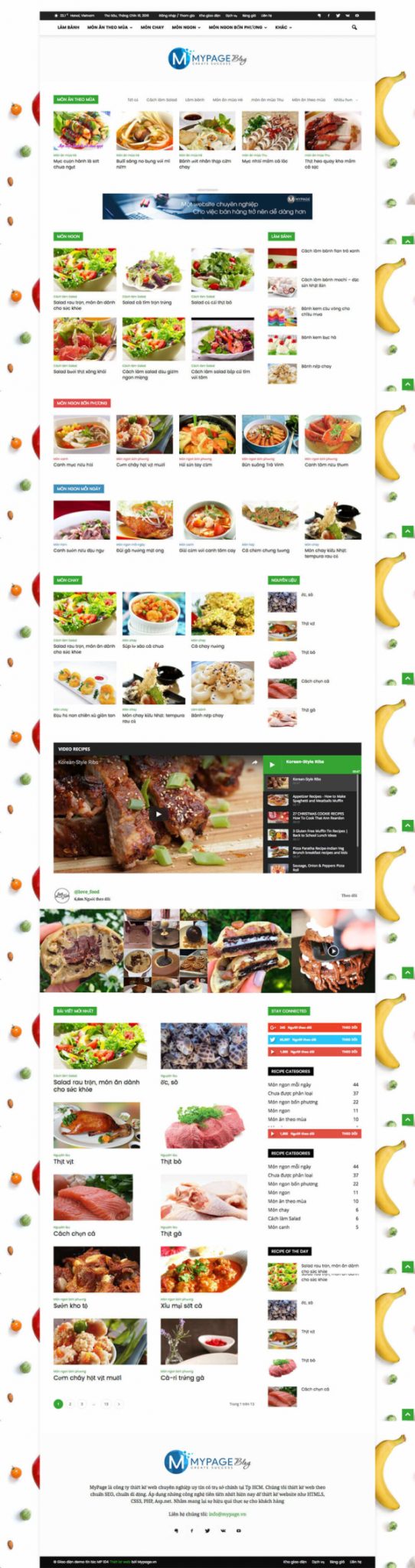 Thiết kế website tin tức Thực phẩm