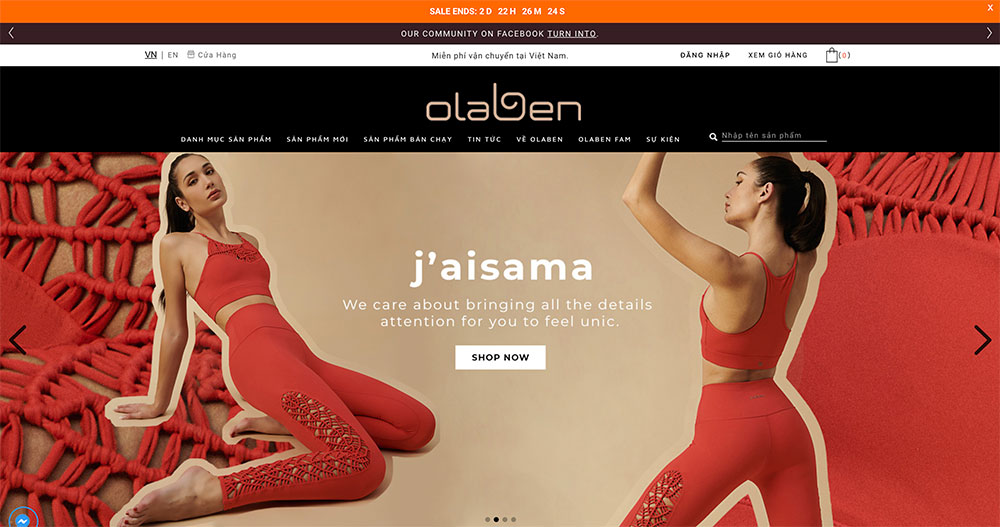 Website bán hàng đồ tập yoga