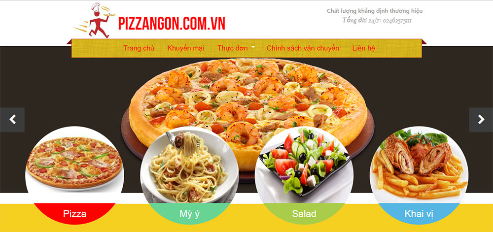 Thiết kế web bán Pizzs chuẩn SEO