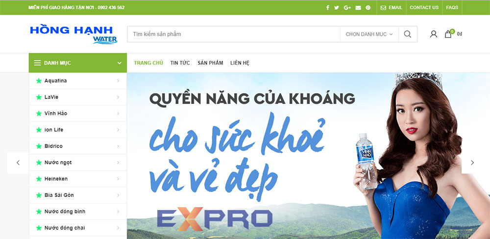 Thiết kế website bán nước uống