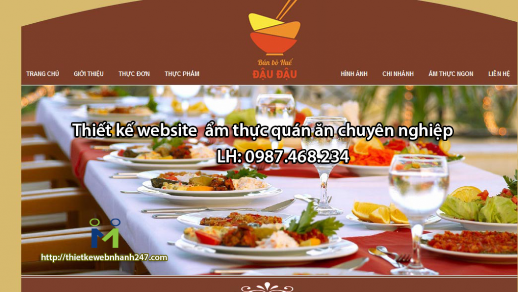 Thiết kế web nhà hàng ẩm thực
