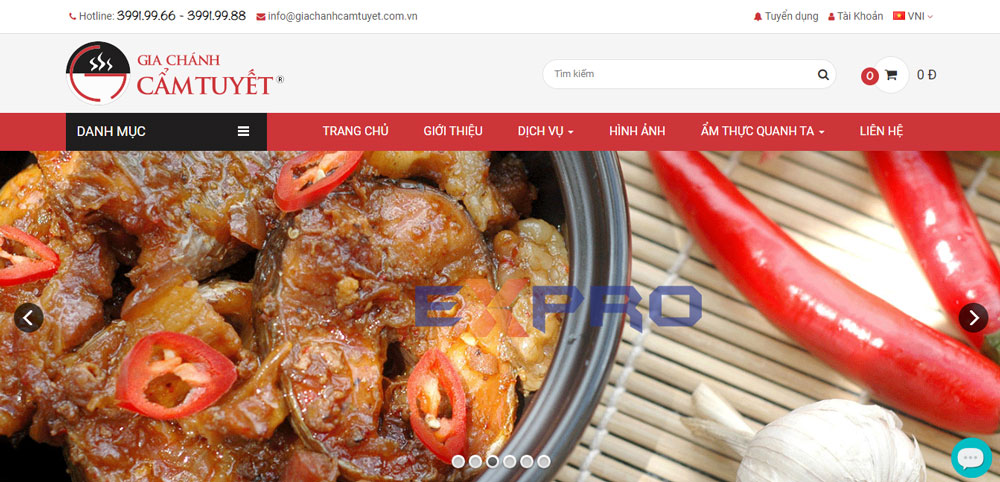 Thiết kế web bán đồ ăn chay cho quán ăn nhà hàng chuyên nghiệp