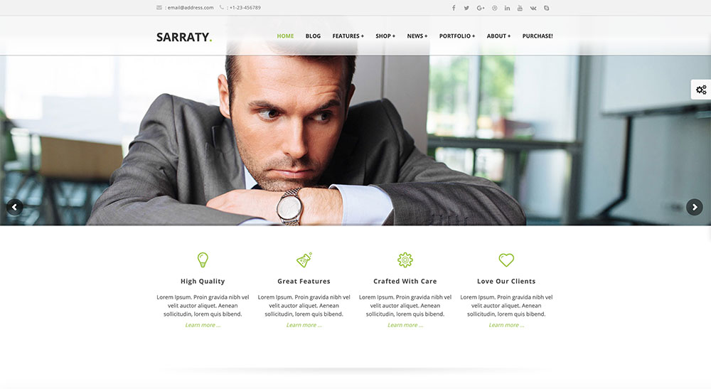 mẫu website giới thiệu công ty doanh nghiệp Sarraty
