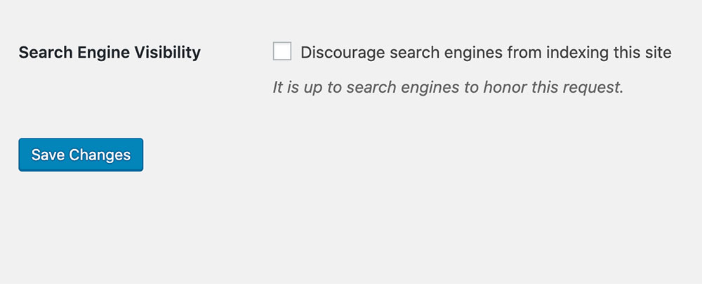 Search Engine setting seo wordpress
