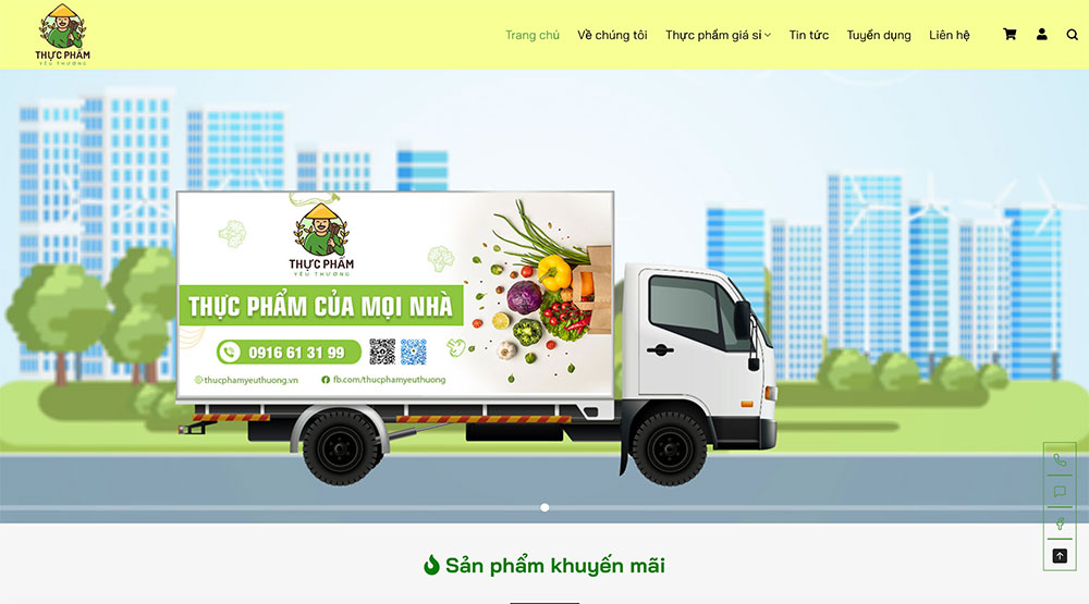 Thiết kế website thực phẩm sạch