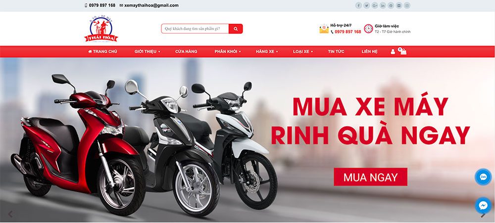 Thiết kế website bán xe máy chuyên nghiệp