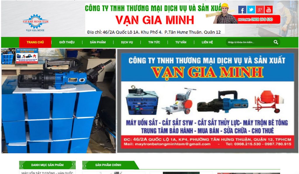 Website thiết bị xây dựng