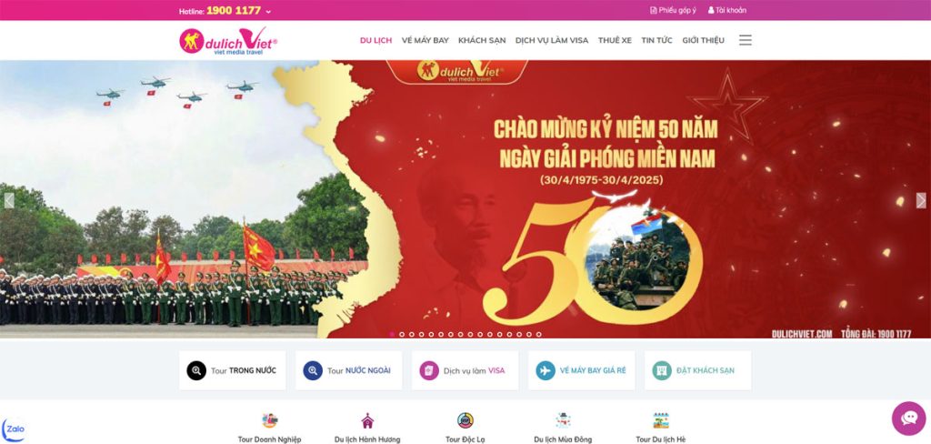 Web du lịch Việt chuẩn SEO