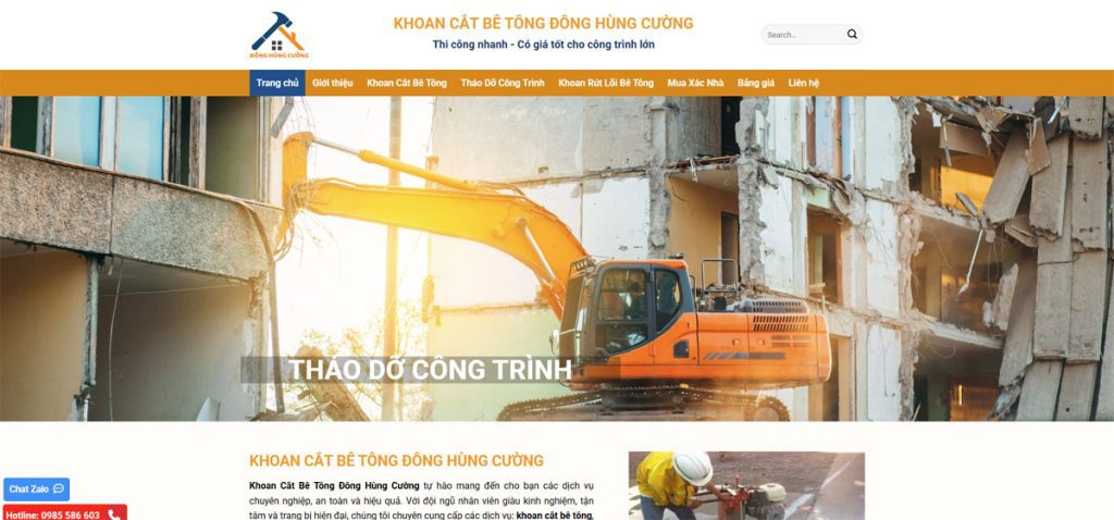 Website dịch vụ khoan cắt bê tông